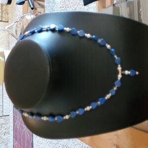 Sapphireskies Sterling Silver Lapis Lazuli & Howlite Beaded Necklace 5/25.00